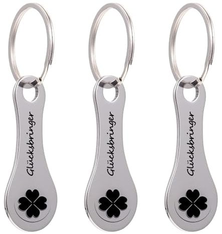 T TAKONE Einkaufswagenlöser, 3 Stück Edelstahl Auszieher für Einkaufswagen, Abnehmbarer Einkaufschip Schlüsselanhänger für Alle Einkaufswagen