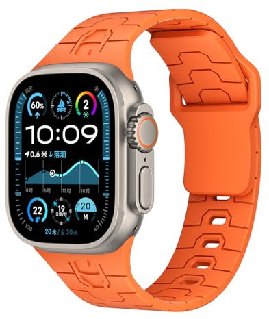 Iron Man Texture Engraved Bracelet for Apple Watch Strap Ultra/2 49 mm 46 mm 45 mm 44 mm 42 mm 41 mm 40 mm 38 mm Women Men, Silicone Band Sports Strap for Apple Watch 10 iWatch Series 9/8/7/6/5/4/3 SE