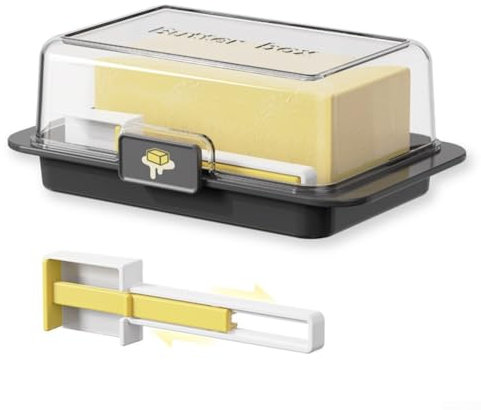 Beurrier en plastique pratique qui passe au micro-ondes pour stocker différents types de beurres à la maison (B)