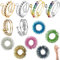 12 Stück Fidget Ring Set, Anxiety Ring Set Relief Ängstlichkeit, Skills Borderline Verstellbare Anti Stressring, Skill Ringe für Bunt Perle Stimmungsring Angststörung Beruhigendes (Mehrere Farben)