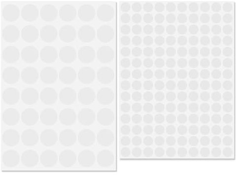 Mynoozi 140 PCS Self-Adhesive Cover Caps(12mm), 54 PCS Screw Hole Stickers(21mm), 2 Sheets White Round Drill Hole Cover Waterproof, Screw Hole Stickers for Furniture, Desks & Wall Cabinets