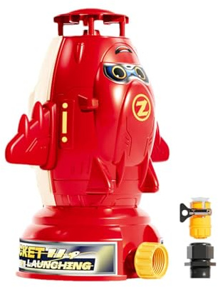 Patifirst Sprinkler Rocket Outdoor Water Toys, fusée Sprinkler for Kids, Forme de fusée 360 ° Sprinklers Mignons pour la Cour, Les Jouent au Jouet d'eau pour garçons de 4 à 8 Ans