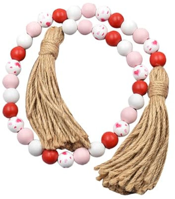 TOPPERFUN 1 Cuerda Perlas De Amor Guirnaldas De San Valentín para Árbol Decoración del Hogar De San Valentín Guirnaldas De San Valentin Guirnalda del Día De San Valentín De Madera