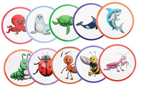 YARNOW 10pcs Potty Training Stickers for Kids with Colour Changing Feature, Easy to Apply PVC Self-Adhesive Cartoon Stickers for Toilet Seat and Potty Training at Home