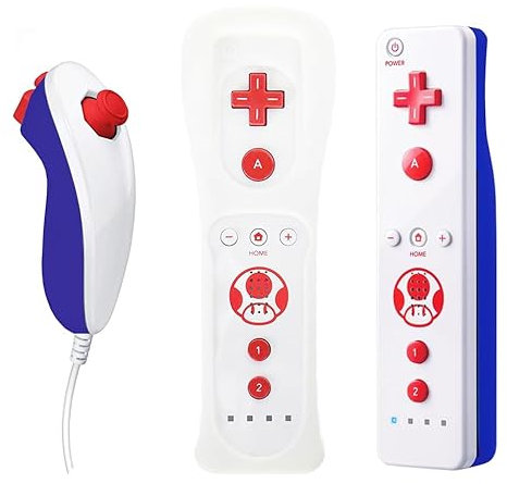 QUMOX Motion Plus Controller Remote + Nunchuk per Nintendo Wii Toad Ver.
