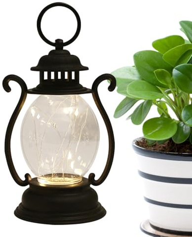 LED Hängelaterne - Traditionelle LED Hängelaterne - Mini Laterne zum Aufhängen Batteriebetrieben Tischlampe Deko Weihnachten