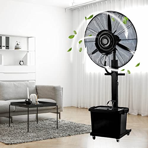 OUKMXSY Ventilatore Industriale a piantana con Serbatoio di nebulizzazione, Ventilatore di Raffreddamento per Esterni, ventilatori da Pavimento oscillanti a 90° per Patio Esterno