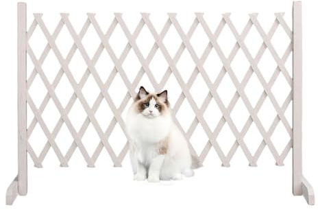 Puerta retráctil para mascotas, barrera antiescalada de madera | Puerta retráctil para mascotas, para sala de estar, garaje, pasillo, cocina, dormitorio, apartamento, gatito, cachorro