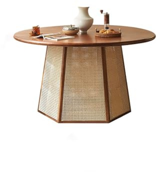 Couchtisch Rattan Holz Esstisch Home Restaurant Rund B& Hotel
