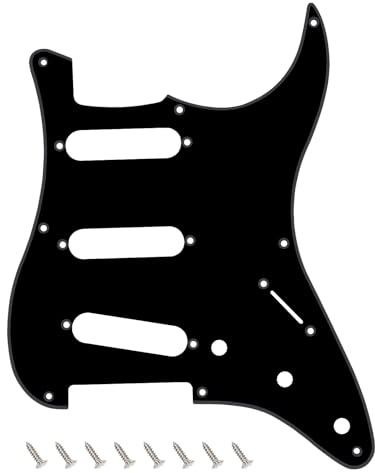 Banworks 8-Loch 50s 57 ST SSS Pickguard Vintage Gitarrenschutzplatte | 1-lagiges E-Gitarren-Pickguard für amerikanische Fender Stratocaster Strat ST JT/HB-16 Schwarz
