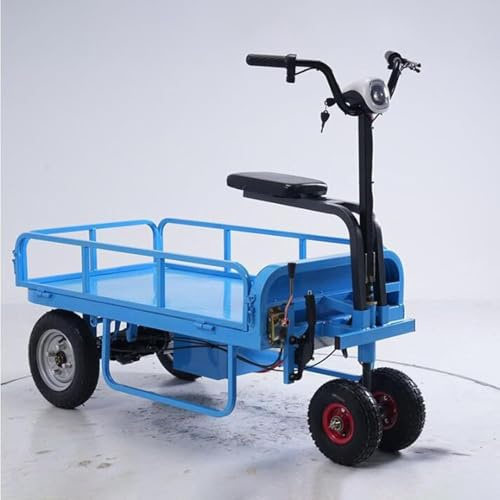 WNRLL Elektro Pritschenwagen Tragbar Langlebig Transportwagen Klappbar 600kg Rollwagen Mit Lenkbarer Luftbereifung Plattformwagen Transporthilfe Handwagen,04