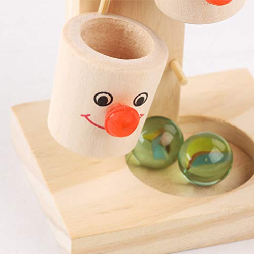 Diyeeni Lernspielzeug aus Holz für, Lustige Clown-Marmorkugel-Laufbahn-Spiele für die Entwicklung des Gehirns und die Augen-Hand-Koordination, für Interaktives Spielen für, aus Materialien (White)