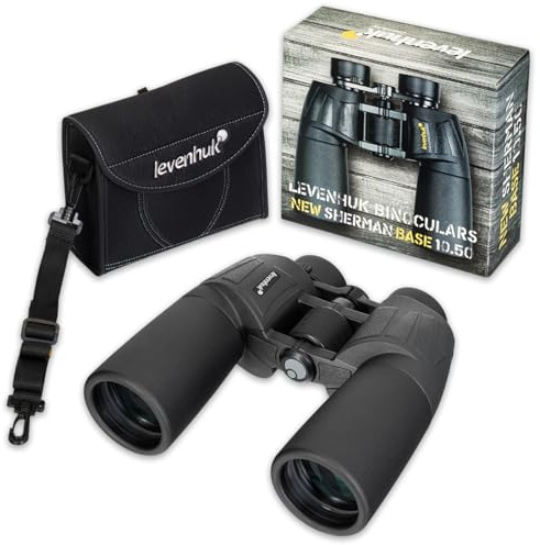 Levenhuk New Sherman Base 12x50 Fernglas für Erwachsene – Kompakt, Leicht | Professionell, Wasserdicht, mit BaK4-Prismen & FMC-Linsen, Ideal für Vogelbeobachtung, Jagd, Wandern & Konzerte