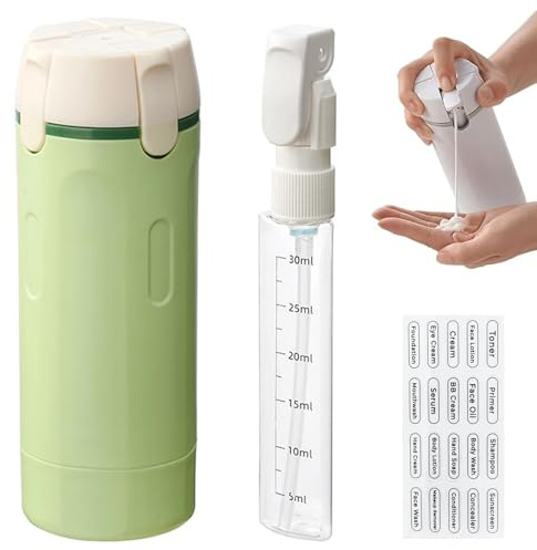Botes Viaje Rellenables,Botellas Dispensadoras de Viaje Recargables 4 en 1,Botellas de Viajes 4 en 1 para Rellenar,Recipientes Portátiles a Prueba de Fugas,para Artículos de Tocador