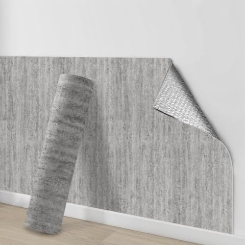Snewvie Self Adhesive Wallpaper,Grey Concrete Wallpaper 1 Roll 3m*40cm 2.5mm Thicken Waterproof Grey Concrete Industrial Contact Paper Vinyl Wrap for Bedroom Bathroom Office Room Walls