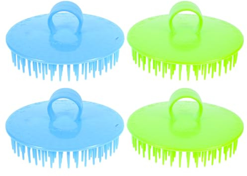 Adorainbow Kopfhautmassagekamm bei Frauen und Männern 4 Stück pack aus Kunststoff zur Sanften Massage und Schuppenreinigung Zufällige Farbe Geeignet für Nasses und Trockenes