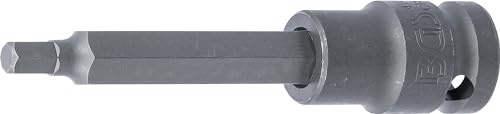 BGS 4286 | Kraft-Bit-Einsatz | Innensechskant 6 mm | Länge 100 mm | Antrieb Innenvierkant 12,5 mm (1/2) | Chrom-Vanadium-Stahl | für Hand- und Schlagschrauberbetrieb | Drehmoment max. 63 Nm