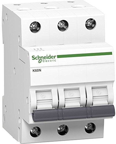 Schneider A9K02340 Leitungsschutzschalter K60N 3P, 40A, C Charakteristik, 6kA, 230 V, Weiß