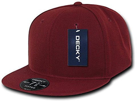 Decky Retro Fitted Caps Kopfbedeckung, Erwachsene/Herren, Retro-Kappe, Kardinal, Größe 28, Scharlachrot, 28