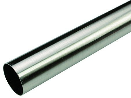 Liedeco Gardinenstange, Stilrohr 28 mm ø | Edelstahl-Optik | 240 cm