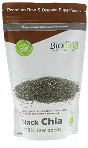 Raw Chia Seeds (Black) biotona 400 gr