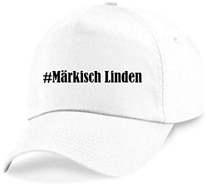 Reifen-Markt Base Cap Hashtag #Märkisch Linden Größe Uni Farbe Weiss Druck Schwarz