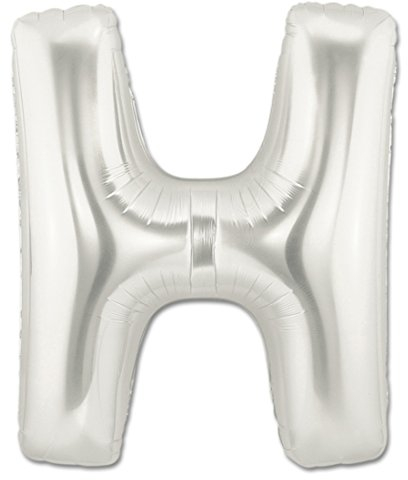 Grabo XXL Riesen Buchstabe Folienballon 102 cm (40) Farbauswahl – Perfekte Deko für Geburtstage, Jubiläen & Feiern – Happy Birthday - für Helium und Luft! Wiederverwendbar! (Silber, H)