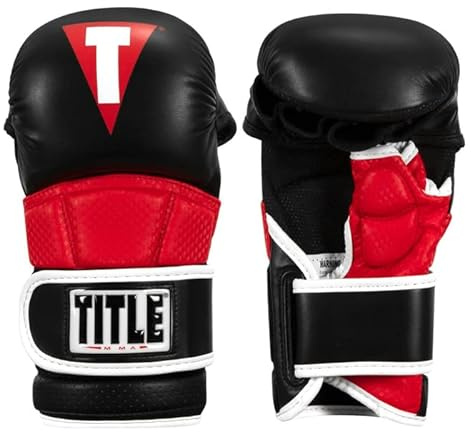 Title MMA Full Contact Sparring Gloves, Black/Red, Large