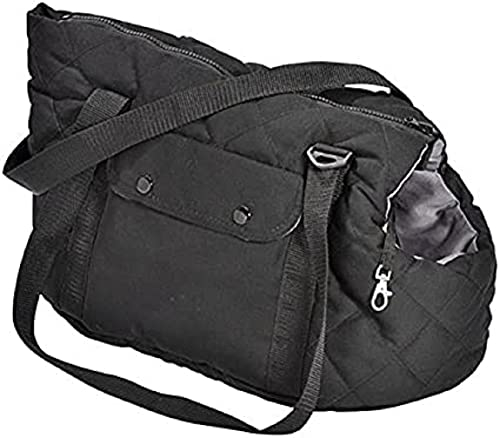Bobby Promenade – Hunde- und Katzentrage Small Size 50x32x30 cm – Hundetragetasche, Katzen mit Transport-Schultergurt, Rucksack für Haustiere, Schwarz Größe M