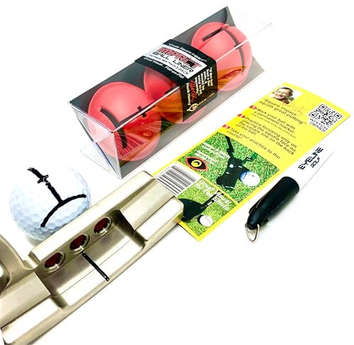 EyeLine Golf Impact Ball Liner 3-Pack with Marker by Hank Haney - Easy Ball Marking Stencil for Accurate Putter Face & Target Line, USGA Legal, Precision Putting Alignment Tool Used by Tour Players