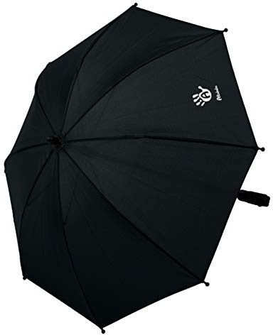 Altabebe (AL7000-02) Universal Sonnenschirm Sonnenschutz für Kinderwagen und Buggy - UV Schutz 50+ / 73 cm Durchmesser - Biegsamer Schirm mit Universalhalterung für Rund- und Ovalrohre - Schwarz
