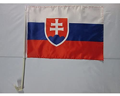 AZ FLAG - Autofahne Slowakei - 45x30 cm - Slowakische Autoflagge 30 x 45 Cm - Auto Flaggen