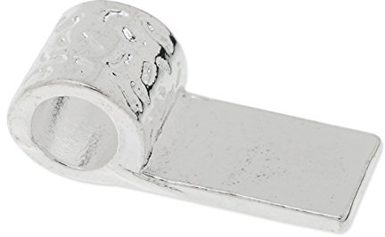 8x20mm Glue On Bail Pendant for Jewelry Makings- 50pcs (Silver)