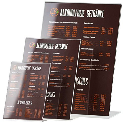 kaufdeinschild A5 Hochformat L-Ständer Acrylaufsteller Werbeaufsteller Prospektständer L-Aufsteller Tischaufsteller