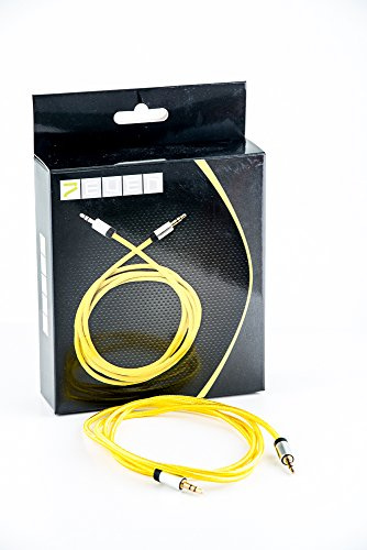 7even Aux 3,5mm Mini-Klinken und Kopfhörer Textil Kabel, gelb