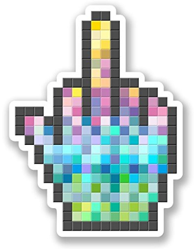 2 x 20cm/200mm Rude Cursor Hand Window Cling Sticker Car Van Campervan Glass #5361