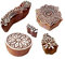 Traditionell Muster Mandala und Blumen Holz Drucken Stempel (Set von 5)
