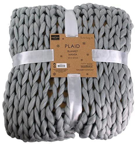 THE HOME DECO FACTORY – Manta, acrílico, Gris, Talla única