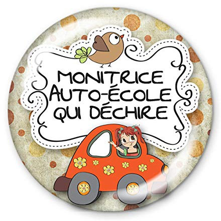 COLLEEN ILLUSTRATIONS Décapsuleur porte-clés 56mm Monitrice auto-école qui déchire