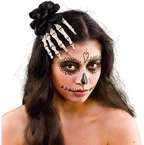 Wicked Costumes Ladies Gothic Skeleton Rose Hair Clip Halloween Accessory
