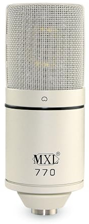 MXL 770 Condenser Microphone for Podcasting, Singing, Home Studio Recording, Gaming & Streaming | XLR | Large Diaphragm | Cardiod (ViNTAGE WHITE)