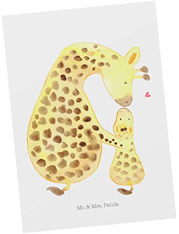 Mr. & Mrs. Panda Postkarte Giraffe Kind - Geschenk, Mama, Lieblingsmensch, Einladungskarte, Wildtiere, Afrika, Einladung, Ansichtskarten,