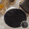 carpet city Hochflor Teppich Wohnzimmer - Einfarbig Schwarz - 200x200 cm Rund - Shaggyteppich Langflor Uni - Schlafzimmerteppich Flauschig Weich - Moderne Wohnzimmerteppiche