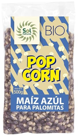 SOLNATURAL MAIZ Azul para Palomitas Bio 500 g, Estándar, Único