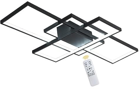 BEHWU LED-Deckenleuchte Rechteckig,Weiß, Schwarz,90cm(70 W),110cm(85 W),140cm(112 W), LED-Deckenleuchte Aluminium + Kieselgel Geeignet for Schlafzimmer, Esszimmer, Küche,Wohnzimmer