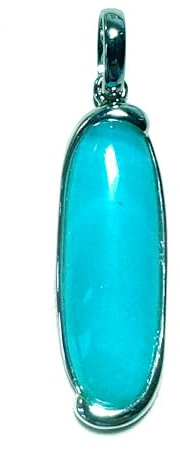 Ulrike Schmitt Edelsteinkreationen Amazonit Cabochon Silber Ketten Anhänger oval lang