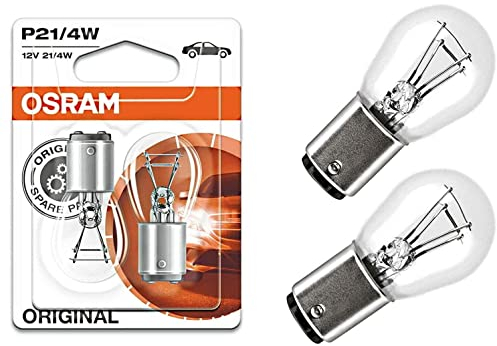 2x Osra.m P21/4W 12V BAZ15d 7225-02B Standard Weiß Bremslicht Hecklicht Nebellicht Ersatz Halogen Lampe E-geprüft