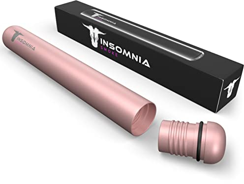Insomnia Smoke Joint Hülle | Geruchsdicht Metall Joint Tube für vorgedrehte Hülsen & Pre Rolled Cones | Robuste Aufbewahrung & Transporthülle, Joint Case Edelstahl, Jointbox (Roségold)