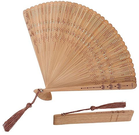 IMIKEYA Bambus Faltfächer für Damen, Faltbar und Tragbar, Klassisch Vintage