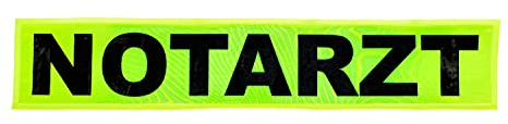 Rückenschild NOTARZT gelb 42 x 8cm